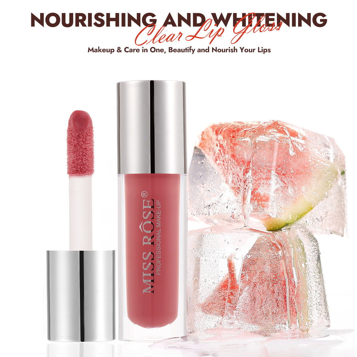 MISS ROSE Hydrating Lip Gloss Serum  Glossy Shine. Soft Color. Comfortable Hydration.