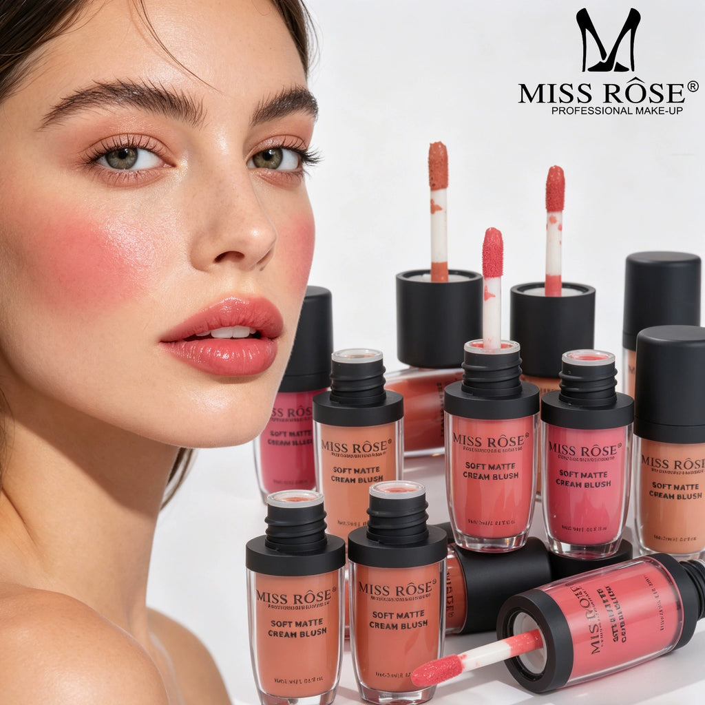 MISS ROSE Soft Matte Cream Blush  2-in-1 Liquid Blush & Lip Color for a Fresh, Natural Glow