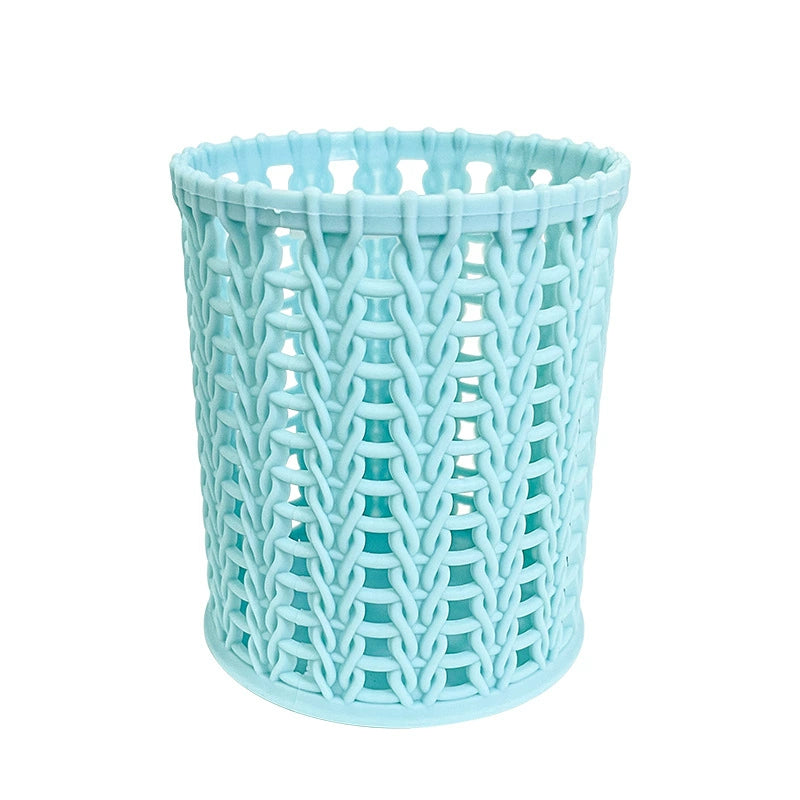 Woven-Style Desktop Pen Holder  Keep your desk clean, organized, and stylish with this lightweight woven-style pen holder.