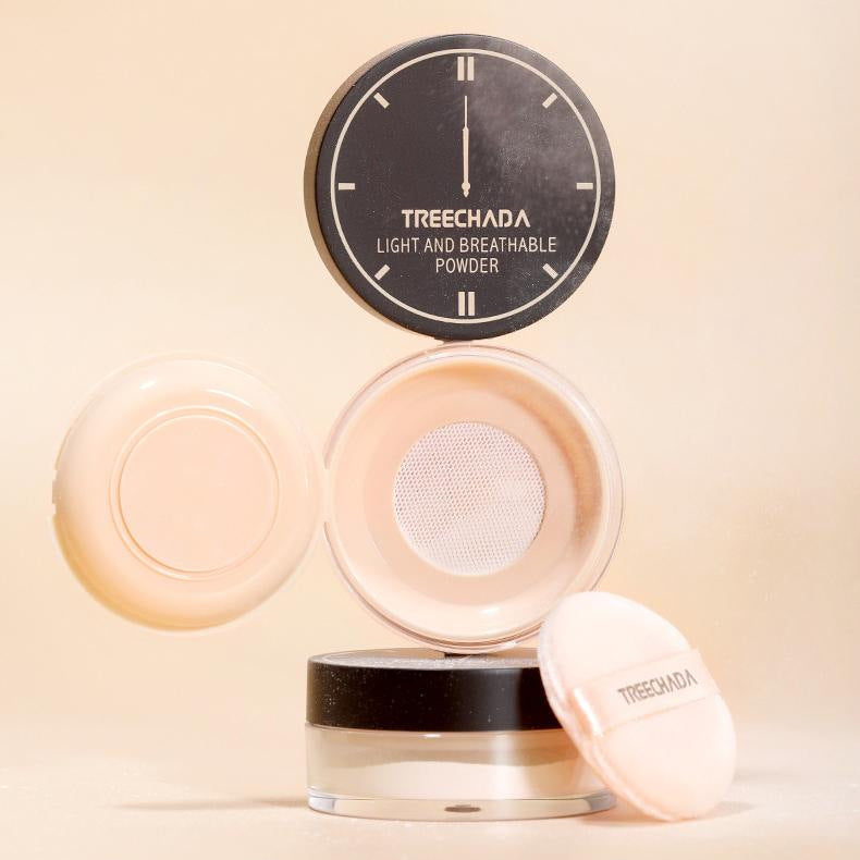 TREECHADA Light & Breathable Setting Powder  24H Oil-Control Loose Powder for a Soft, Flawless Makeup Finish