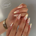 BZ1521 French Shell Press-On Nails  Soft Yellow French Tips with 3D Shell Detail